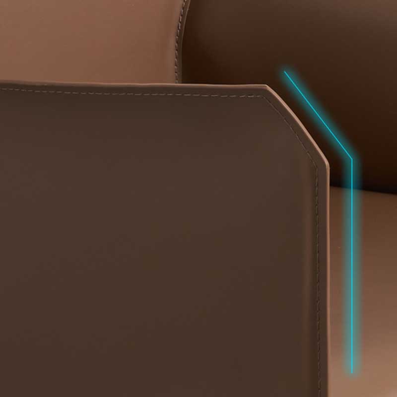 Contemporary Dining Chair 24'' Wide Arm Chair with Solid Back and 4 Metal Legs for Home Use