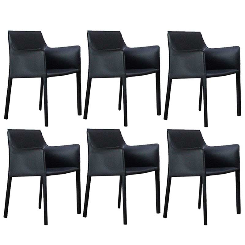 Contemporary Dining Chair 24'' Wide Arm Chair with Solid Back and 4 Metal Legs for Home Use