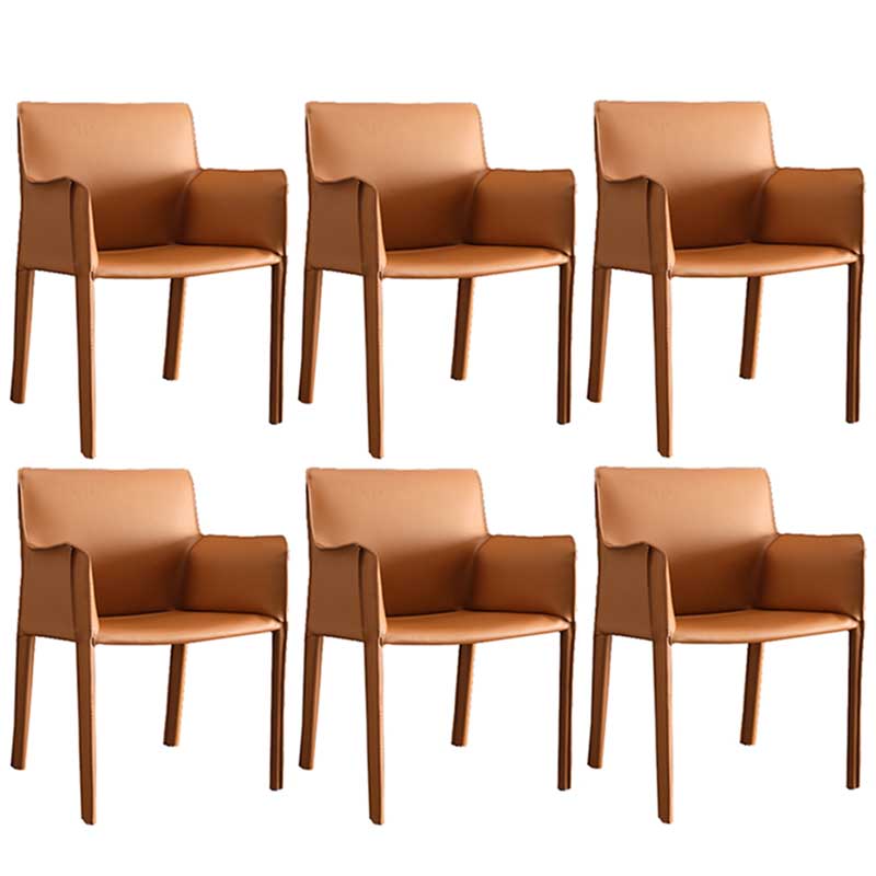 Contemporary Dining Chair 24'' Wide Arm Chair with Solid Back and 4 Metal Legs for Home Use