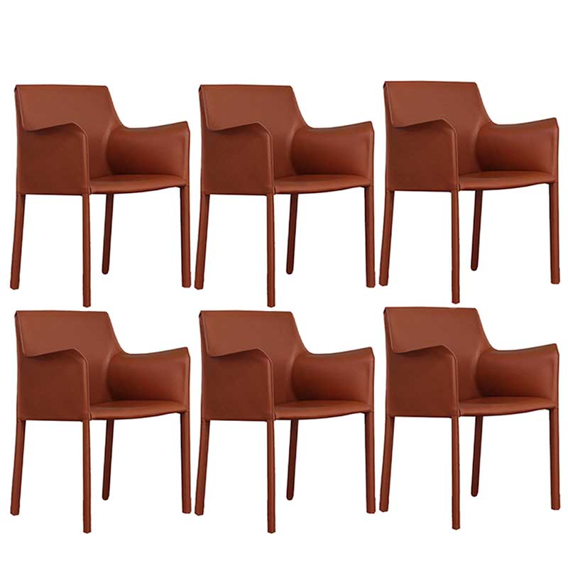 Contemporary Dining Chair 24'' Wide Arm Chair with Solid Back and 4 Metal Legs for Home Use