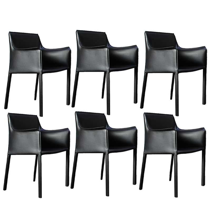 Contemporary Dining Chair 24'' Wide Arm Chair with Solid Back and 4 Metal Legs for Home Use