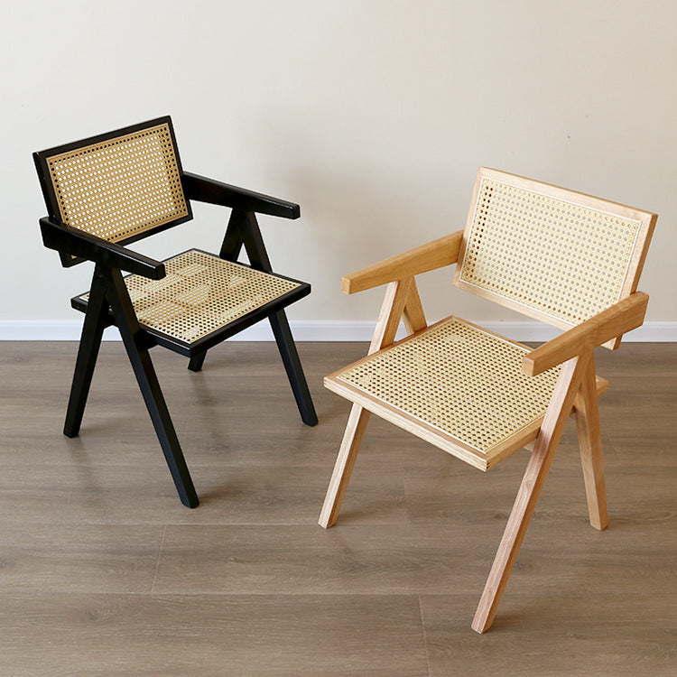 Chaise de salle à manger en bois massif ouvert contemporain