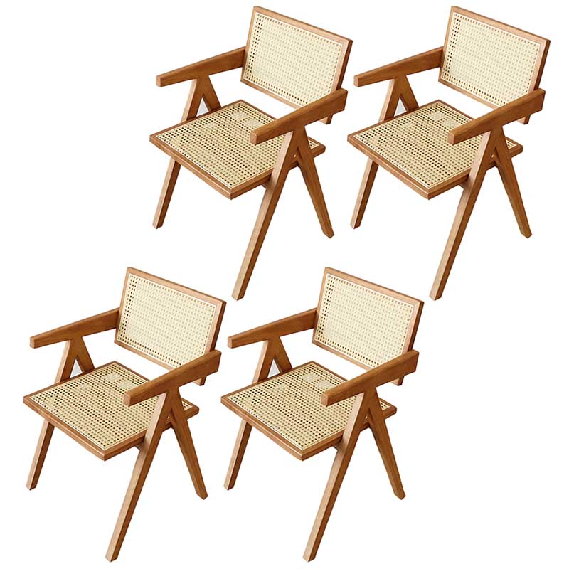 Chaise de salle à manger en bois massif ouvert contemporain