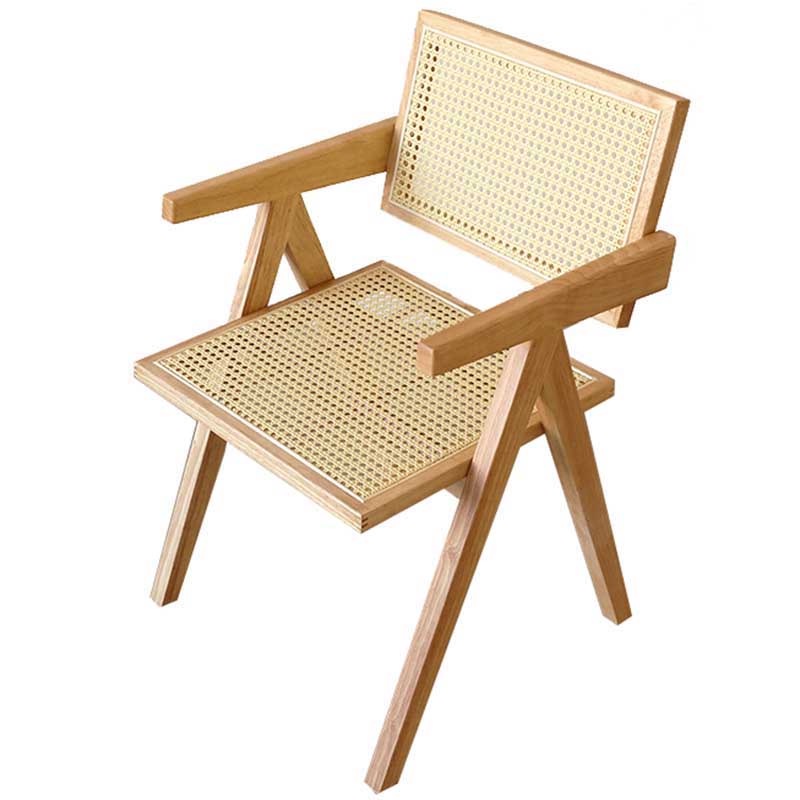 Chaise de salle à manger en bois massif ouvert contemporain