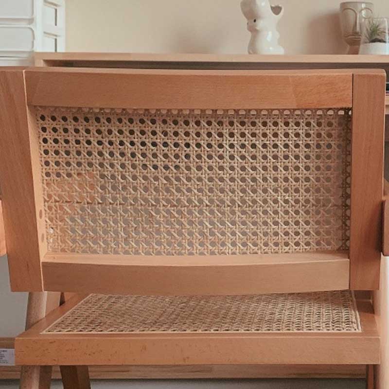 Chaise de salle à manger en bois massif ouvert contemporain