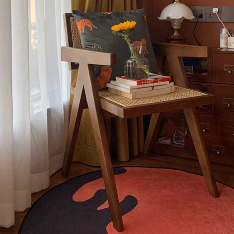 Chaise de salle à manger en bois massif ouvert contemporain