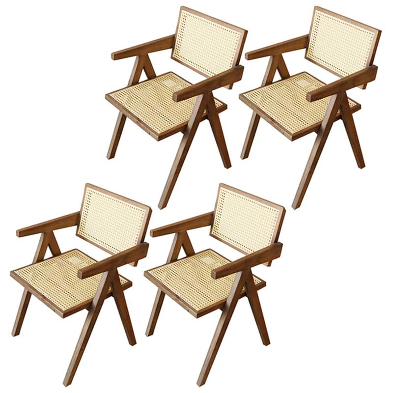 Chaise de salle à manger en bois massif ouvert contemporain