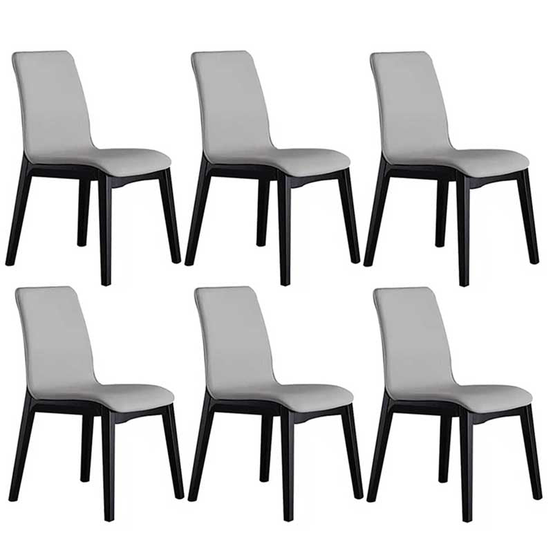 Chaise de salle à manger contemporaine en simili cuir, finition mate, chaise de salle à manger Parsons