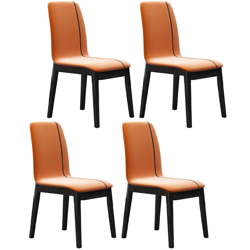 Chaise de salle à manger contemporaine en simili cuir, finition mate, chaise de salle à manger Parsons