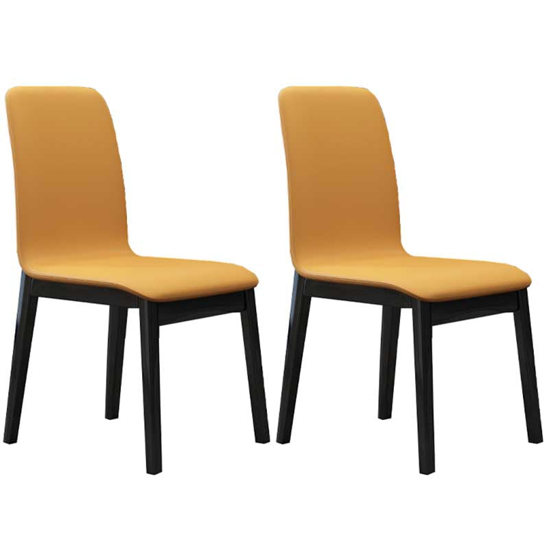 Chaise de salle à manger contemporaine en simili cuir, finition mate, chaise de salle à manger Parsons
