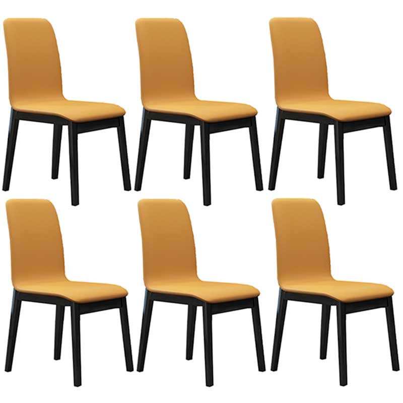Chaise de salle à manger contemporaine en simili cuir, finition mate, chaise de salle à manger Parsons