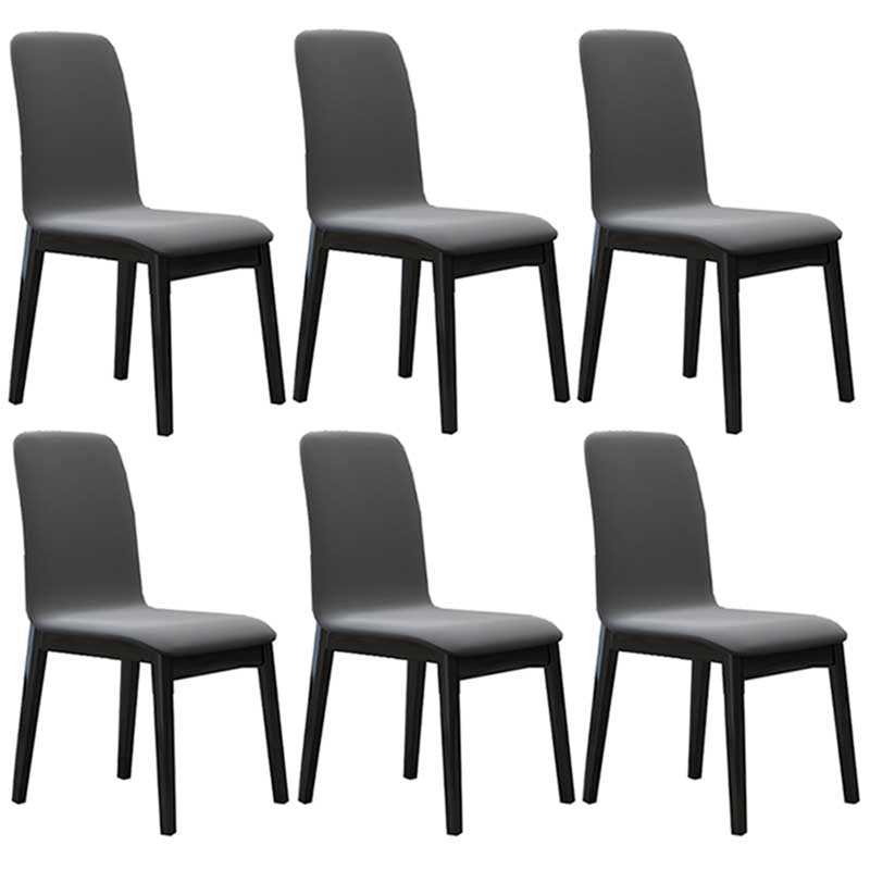 Chaise de salle à manger contemporaine en simili cuir, finition mate, chaise de salle à manger Parsons