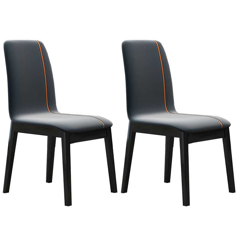 Chaise de salle à manger contemporaine en simili cuir, finition mate, chaise de salle à manger Parsons