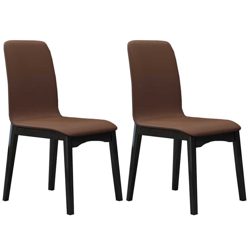 Chaise de salle à manger contemporaine en simili cuir, finition mate, chaise de salle à manger Parsons