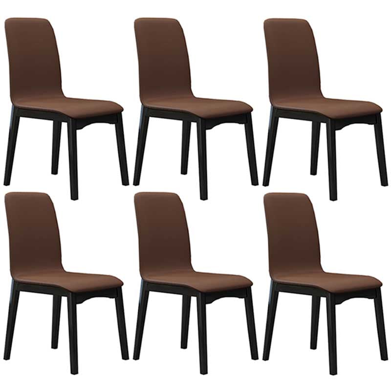 Chaise de salle à manger contemporaine en simili cuir, finition mate, chaise de salle à manger Parsons