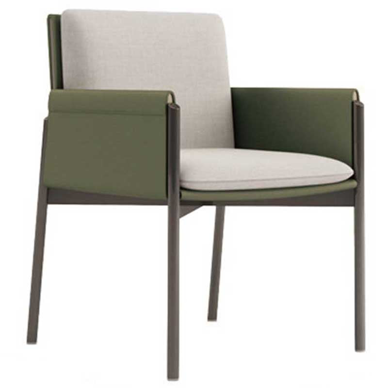Chaise de salle à manger contemporaine en métal, chaise de salle à manger carrée au fini mat avec pieds noirs