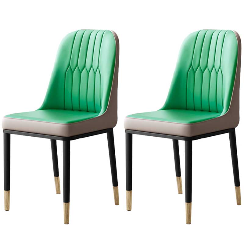 Chaise d'intérieur à base métallique de 18 pouces de large, chaise en cuir Parsons pour restaurant
