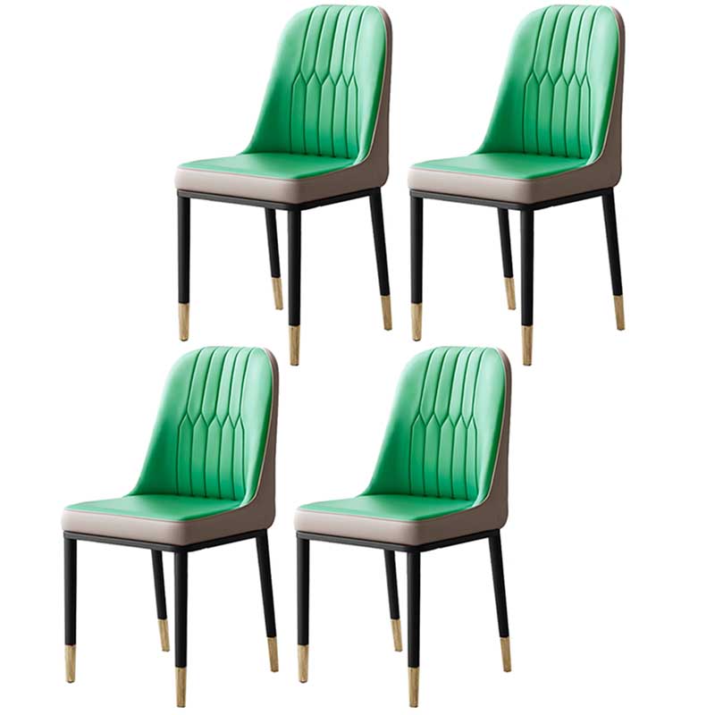 Chaise d'intérieur à base métallique de 18 pouces de large, chaise en cuir Parsons pour restaurant