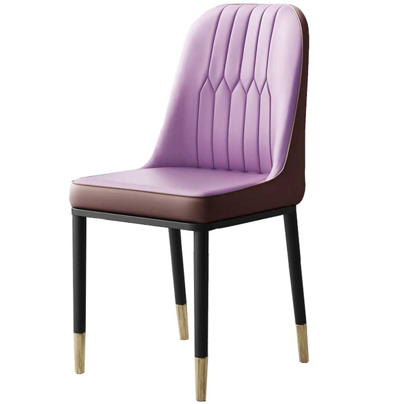 Chaise d'intérieur à base métallique de 18 pouces de large, chaise en cuir Parsons pour restaurant