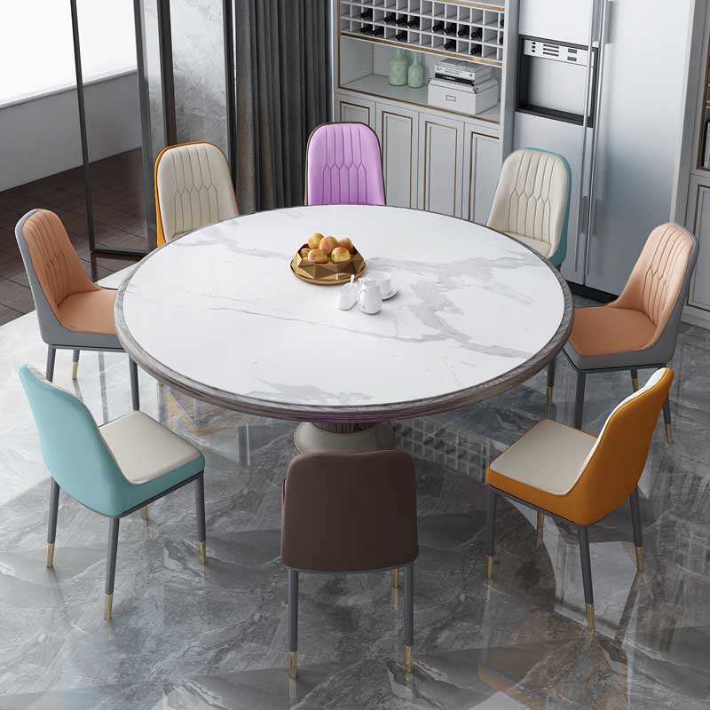 Chaise d'intérieur à base métallique de 18 pouces de large, chaise en cuir Parsons pour restaurant
