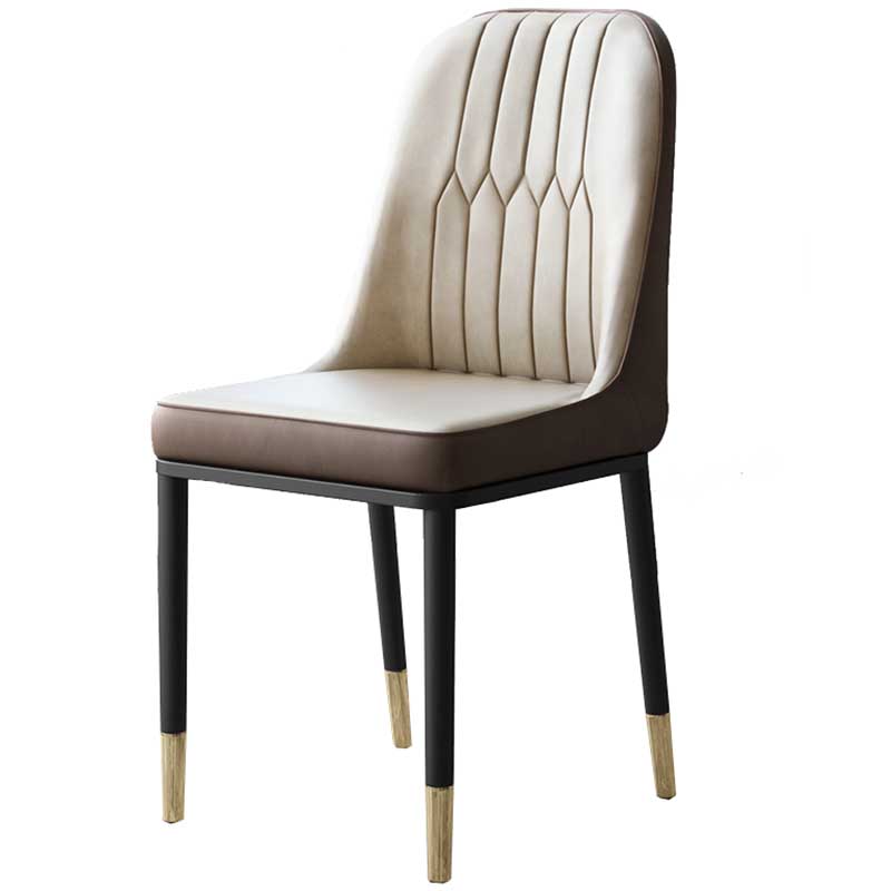 Chaise d'intérieur à base métallique de 18 pouces de large, chaise en cuir Parsons pour restaurant
