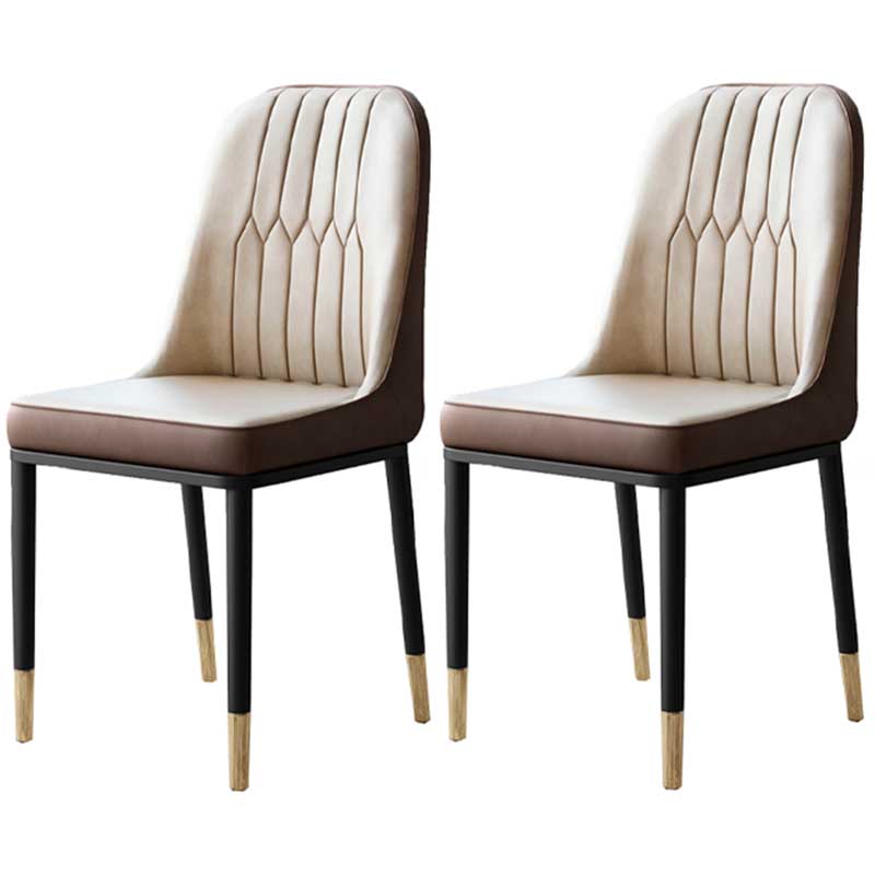 Chaise d'intérieur à base métallique de 18 pouces de large, chaise en cuir Parsons pour restaurant