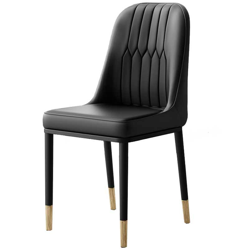 Chaise d'intérieur à base métallique de 18 pouces de large, chaise en cuir Parsons pour restaurant