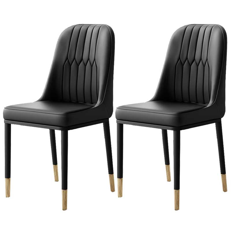 Chaise d'intérieur à base métallique de 18 pouces de large, chaise en cuir Parsons pour restaurant