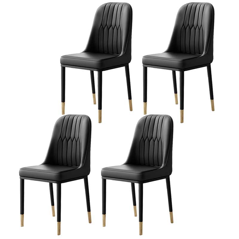 Chaise d'intérieur à base métallique de 18 pouces de large, chaise en cuir Parsons pour restaurant