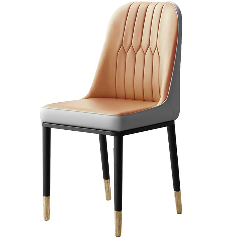 Chaise d'intérieur à base métallique de 18 pouces de large, chaise en cuir Parsons pour restaurant