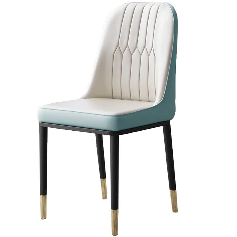 Chaise d'intérieur à base métallique de 18 pouces de large, chaise en cuir Parsons pour restaurant