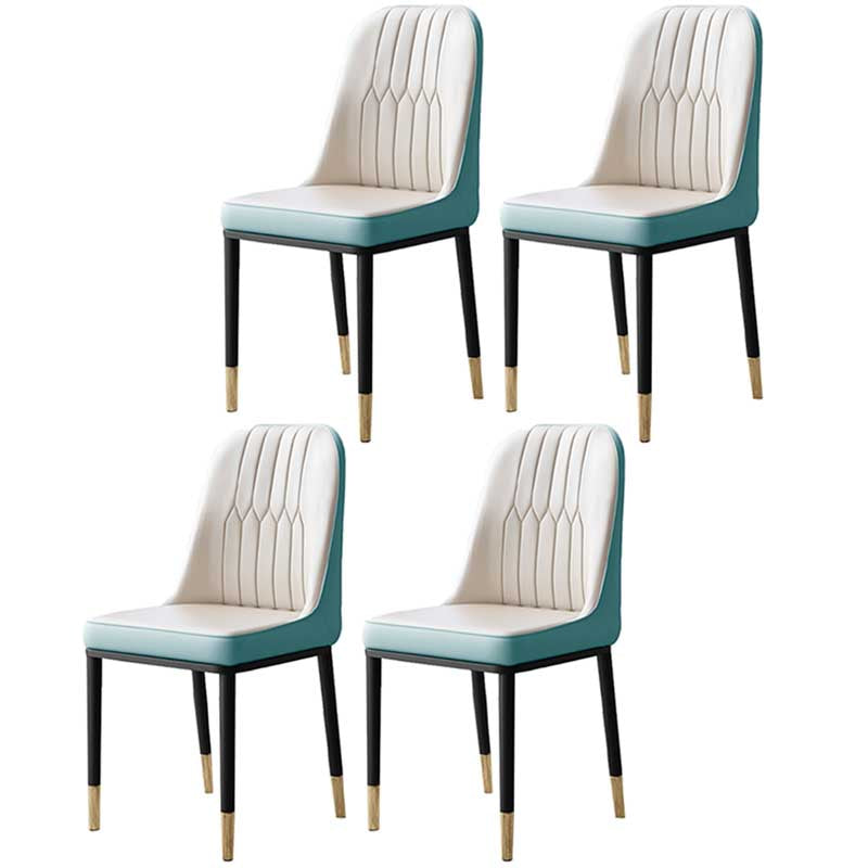 Chaise d'intérieur à base métallique de 18 pouces de large, chaise en cuir Parsons pour restaurant