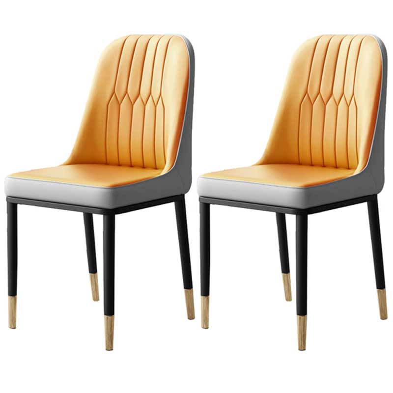 Chaise d'intérieur à base métallique de 18 pouces de large, chaise en cuir Parsons pour restaurant