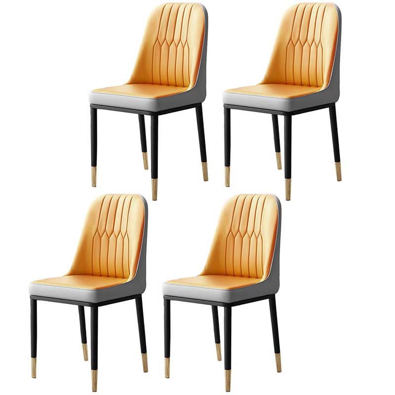 Chaise d'intérieur à base métallique de 18 pouces de large, chaise en cuir Parsons pour restaurant