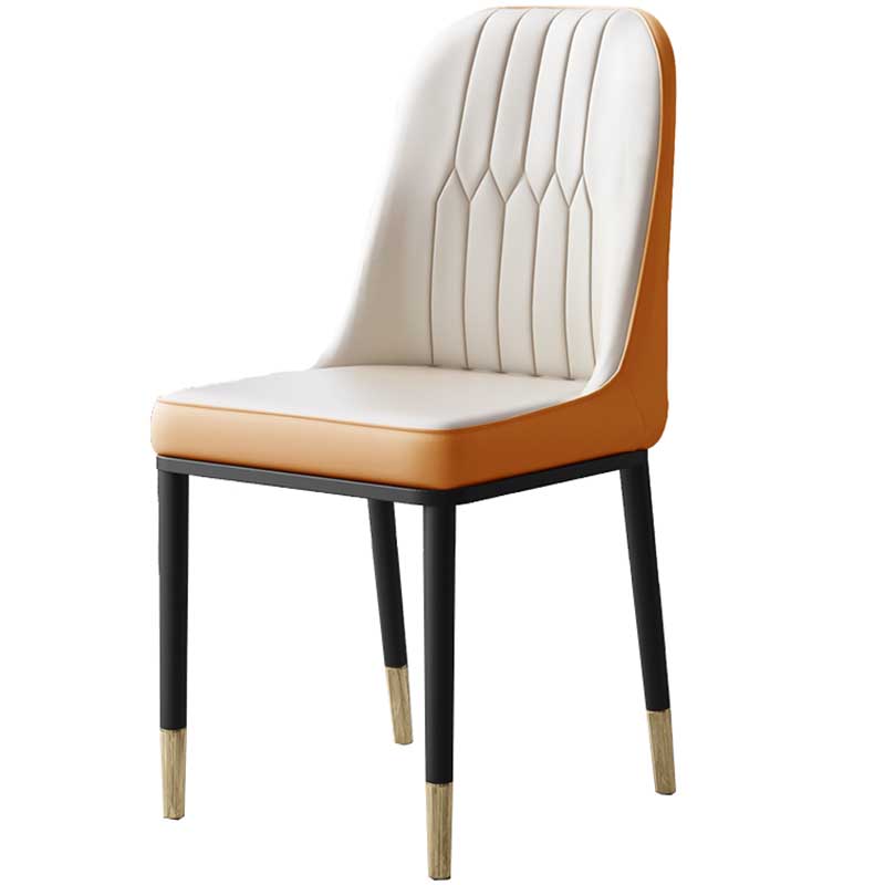 Chaise d'intérieur à base métallique de 18 pouces de large, chaise en cuir Parsons pour restaurant