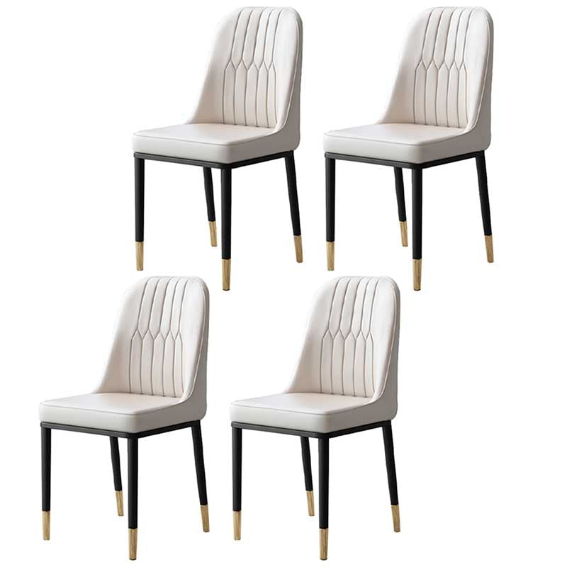 Chaise d'intérieur à base métallique de 18 pouces de large, chaise en cuir Parsons pour restaurant