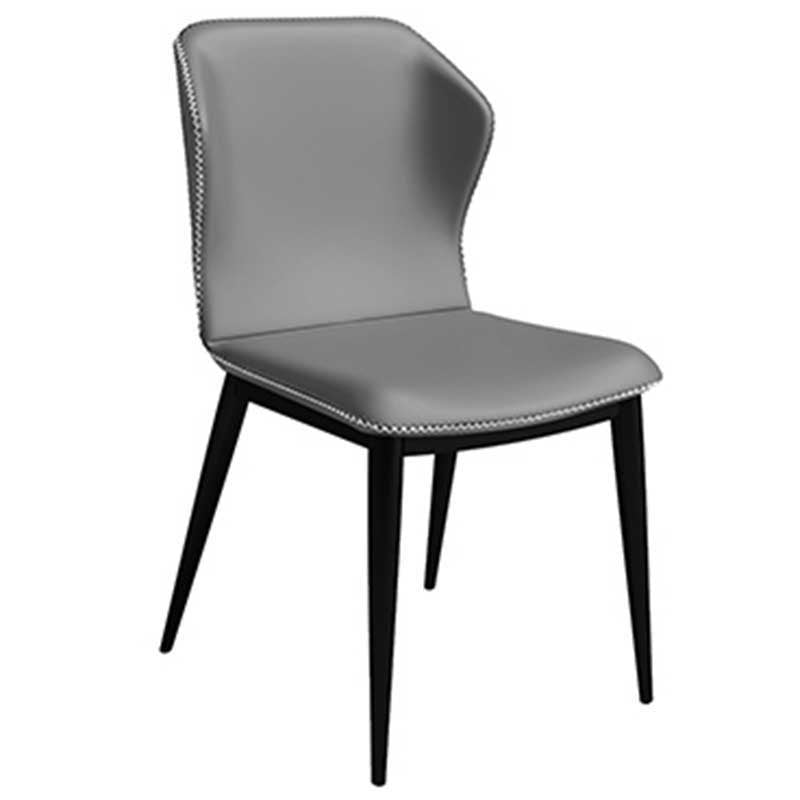 Chaise de salle à manger en cuir de style contemporain, chaise latérale à oreilles pour usage domestique