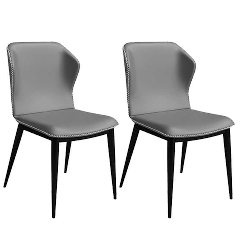Chaise de salle à manger en cuir de style contemporain, chaise latérale à oreilles pour usage domestique