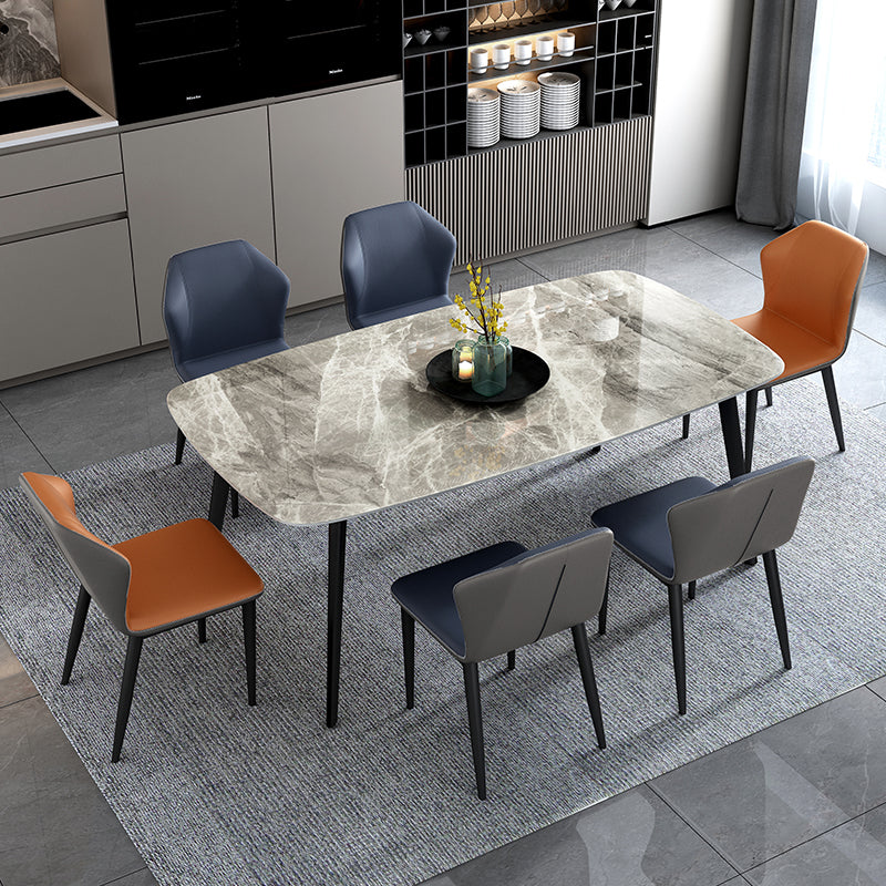 Chaise de salle à manger en cuir de style contemporain, chaise latérale à oreilles pour usage domestique