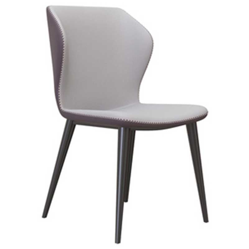 Chaise de salle à manger en cuir de style contemporain, chaise latérale à oreilles pour usage domestique