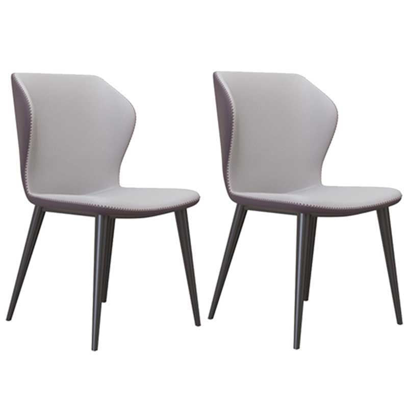 Chaise de salle à manger en cuir de style contemporain, chaise latérale à oreilles pour usage domestique