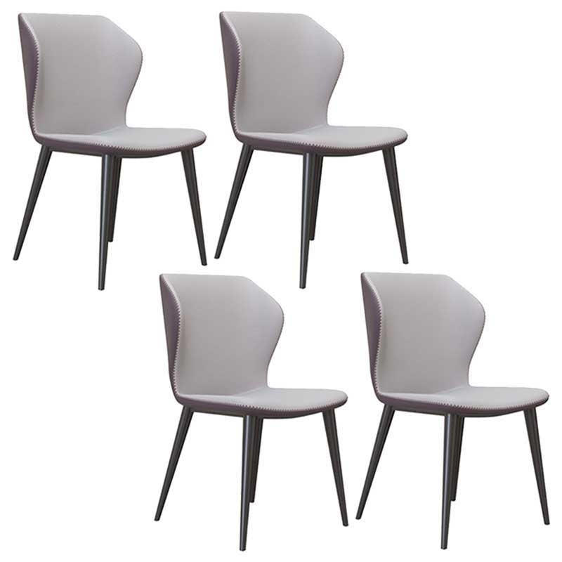 Chaise de salle à manger en cuir de style contemporain, chaise latérale à oreilles pour usage domestique