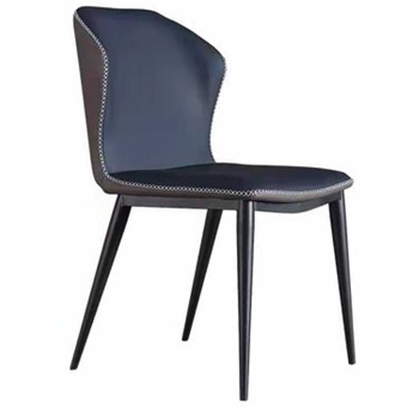 Chaise de salle à manger en cuir de style contemporain, chaise latérale à oreilles pour usage domestique