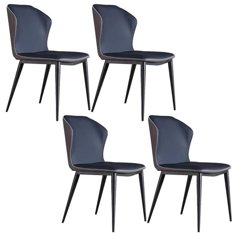 Chaise de salle à manger en cuir de style contemporain, chaise latérale à oreilles pour usage domestique
