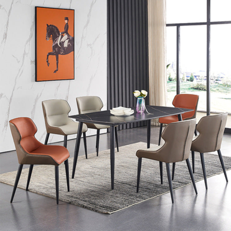 Chaise de style rembourré de style moderne chaise Parsons wingback empilable pour la maison