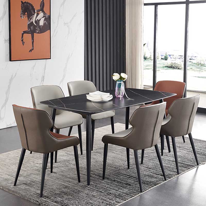 Chaise de style rembourré de style moderne chaise Parsons wingback empilable pour la maison