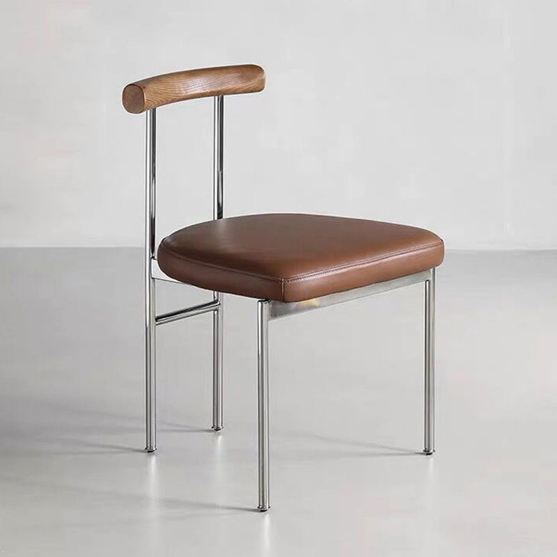 Chaise latérale de salle à manger industrielle en métal, finition mate, chaise latérale arrière avec échelle