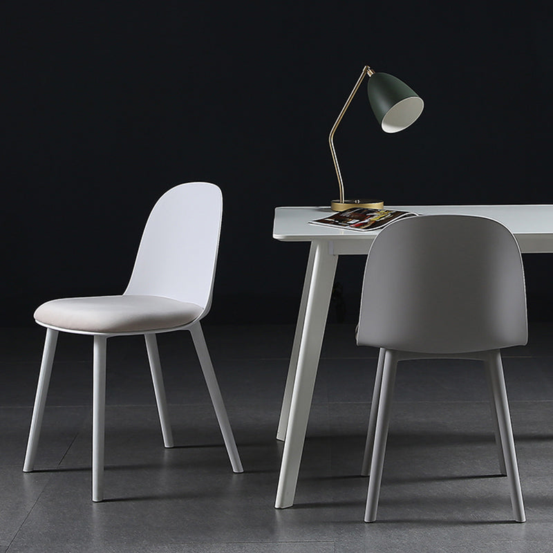 16'' Wide Dining Side Chairs Modern Plastic Indoor-Outdoor Solid Back Chair