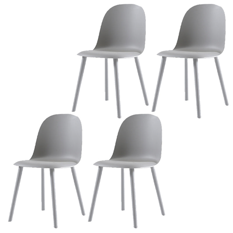 16'' Wide Dining Side Chairs Modern Plastic Indoor-Outdoor Solid Back Chair