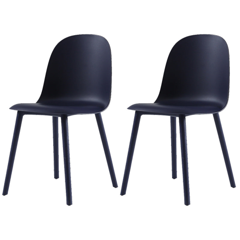 16'' Wide Dining Side Chairs Modern Plastic Indoor-Outdoor Solid Back Chair